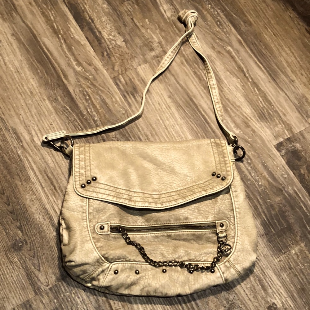 #2. Sparrow True small faded cream/green vintage purse.